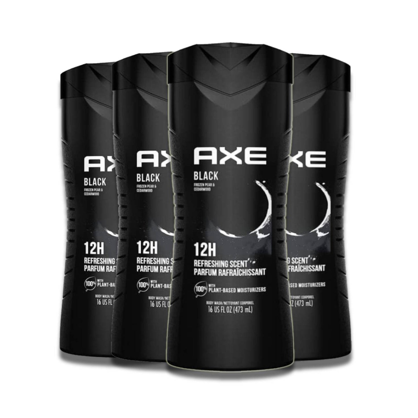 Axe Body Wash Black Frozen Pear & Cedarwood Scent - 16 fl oz- 4 Pack