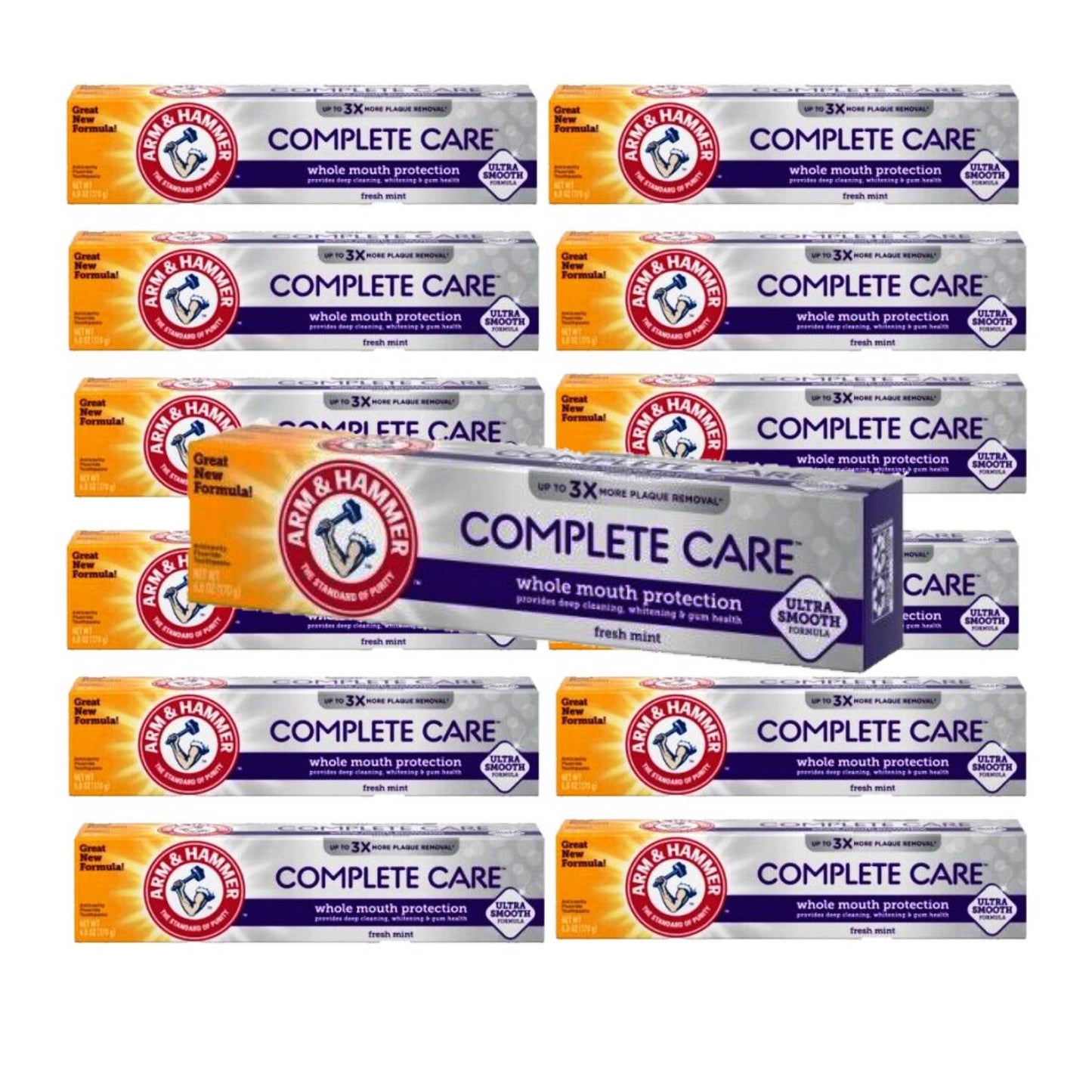 Arm & Hammer Complete Care Toothpaste, Fresh Mint Flavor, Whole Mouth Protection, 6.0oz - 12 Pack-