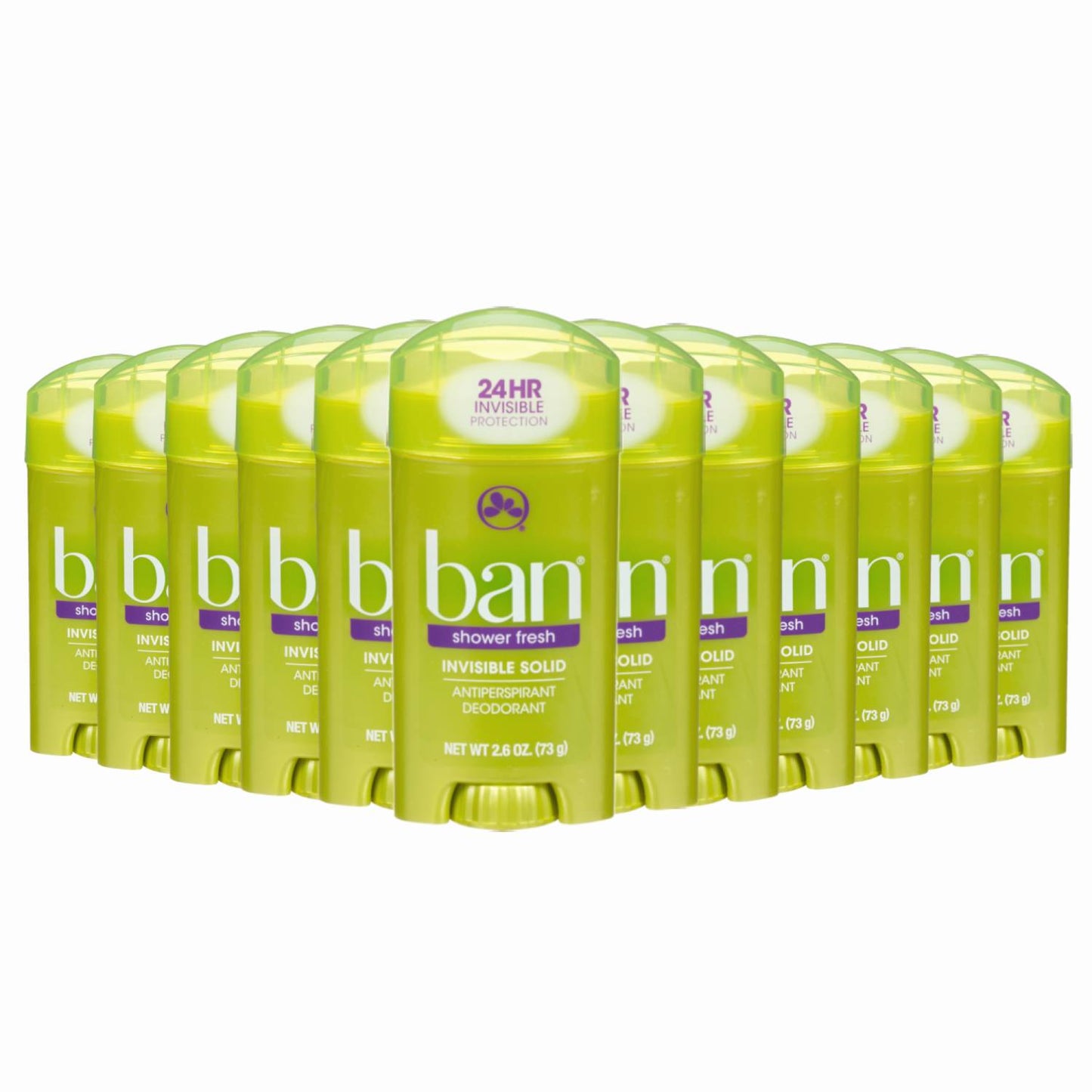 Ban Shower Fresh Invisible Solid Antiperspirant & Deodorant 2.6 OZ - 12 Pack
