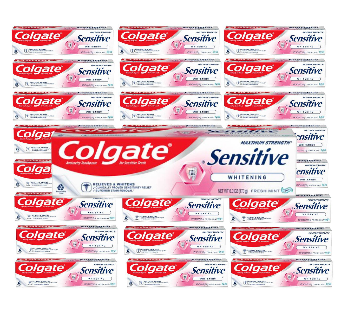 Colgate Sensitive Toothpaste Maximum Strength with Whitening 6 oz - Fresh Mint Gel- 24 pack