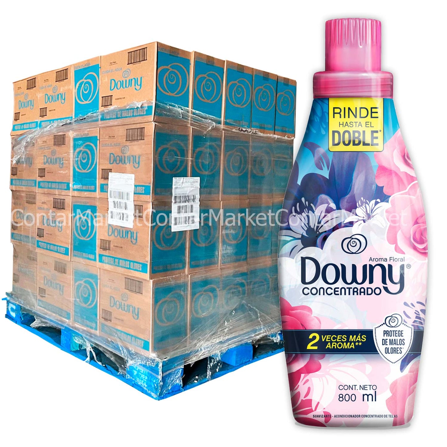 Downy Fabric Softener, Pallet - 3 Fragances - 800ml - 72 Boxes - 9 Bottles Each