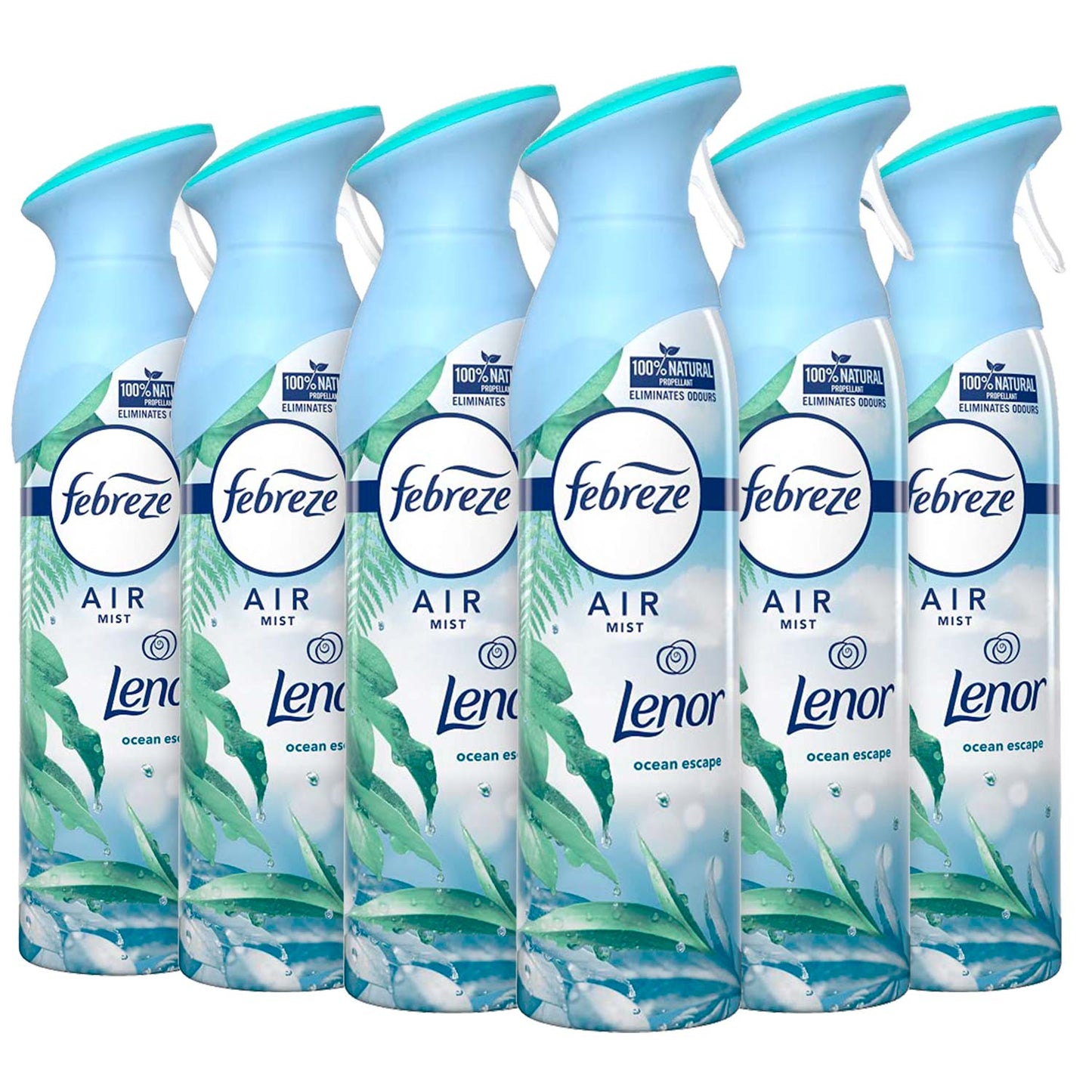 Febreze Air Mist Freshener Spray Ocean Escape - 300 ml /10.14 oz ,- 6 Pack