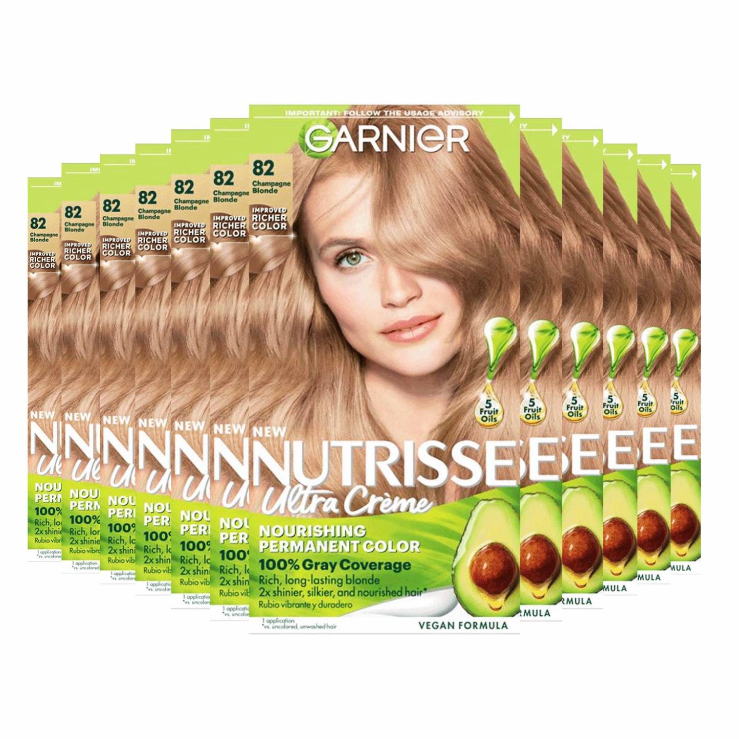 Garnier Nutrisse Nourishing Color Creme - Champagne Blonde (82) - 12 Pack