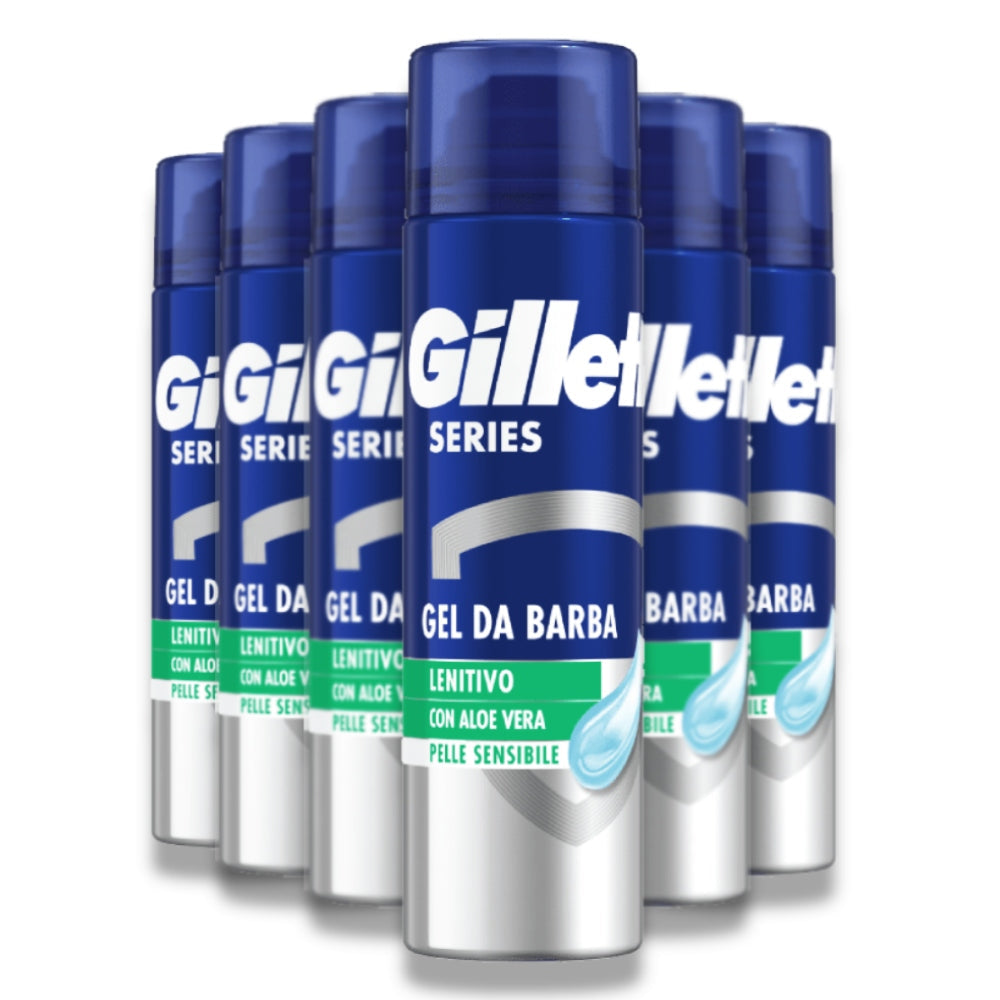 Gillette Series - Shave Gel With Aloe Vera - 200 ml - 6 Pack