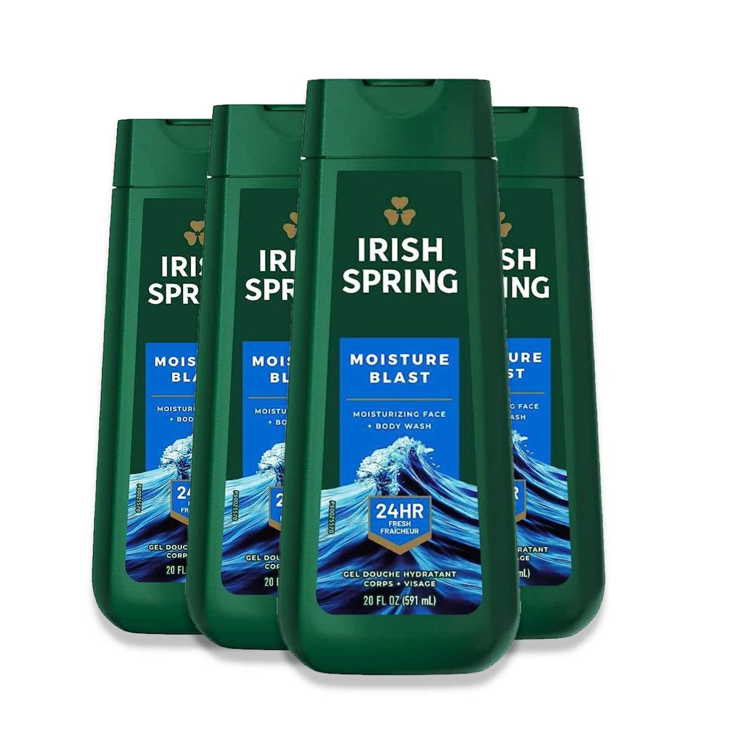 Irish Spring Moisture Blast Body Wash for Men, 20 Oz - 4 pack