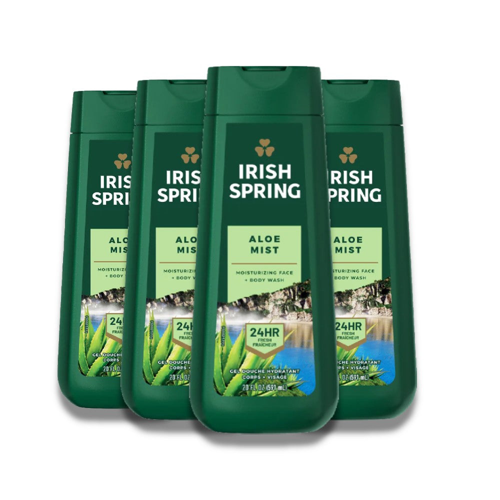 Irish Spring - Aloe Mist Body Wash for Men - 20 Oz - 4 pack