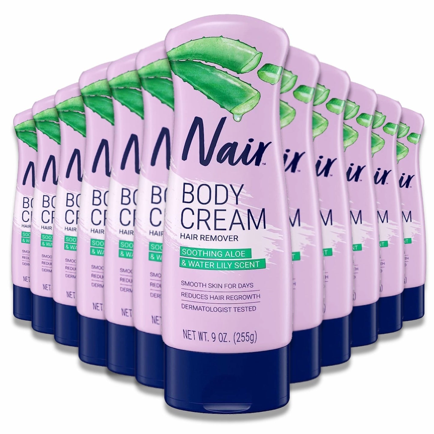 Nair - Body Cream, Hair Remover, Soothing Aloe & Water Lily - 9 oz - 12 Pack
