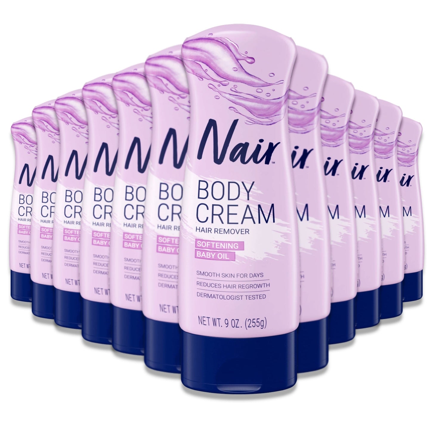 Nair - Body Cream, Hair Remover, Softening Baby Oil, 9 Oz - 12 Pack
