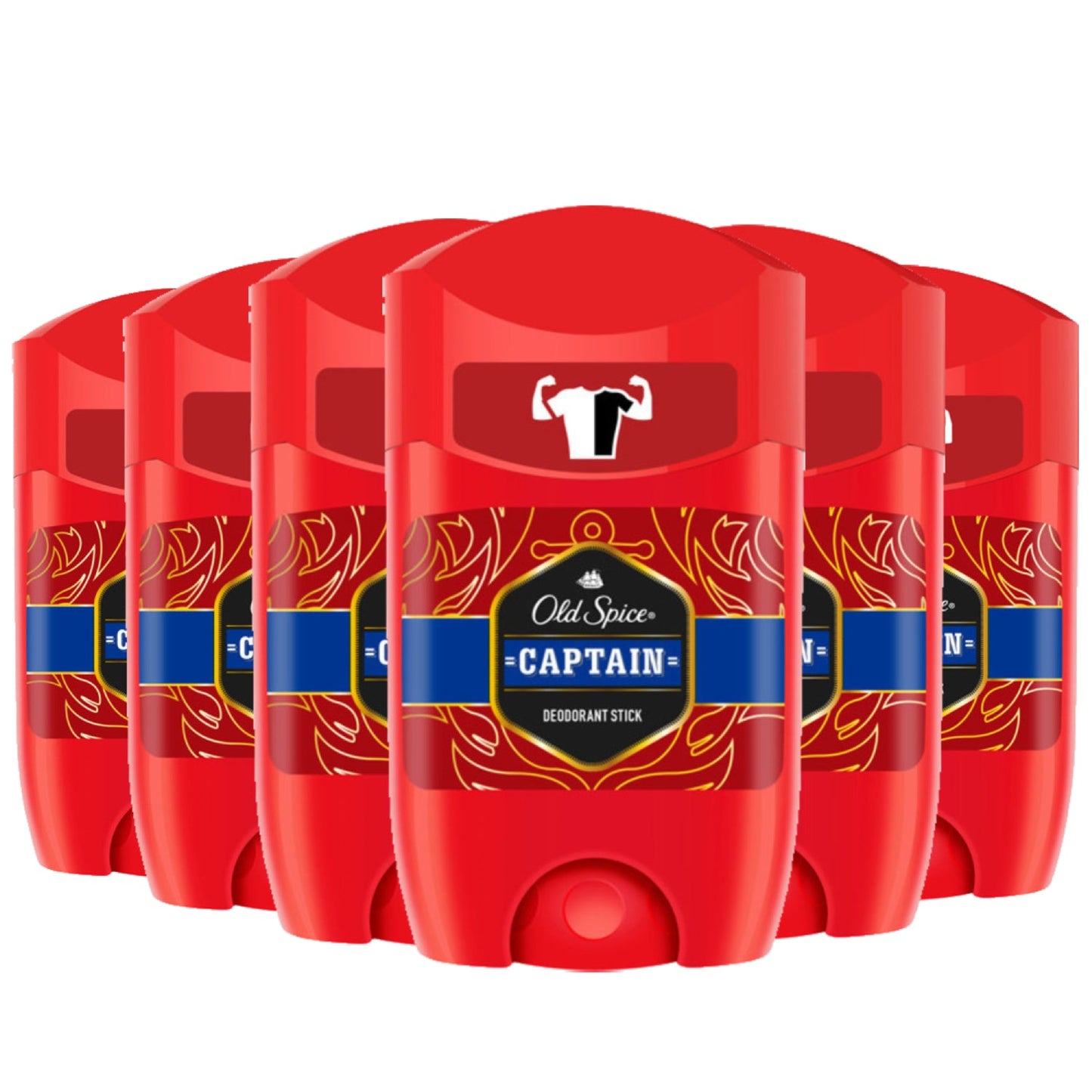 Old Spice Stick Deodorant Captain - 1.7 oz/ 50 ml - 6 pack