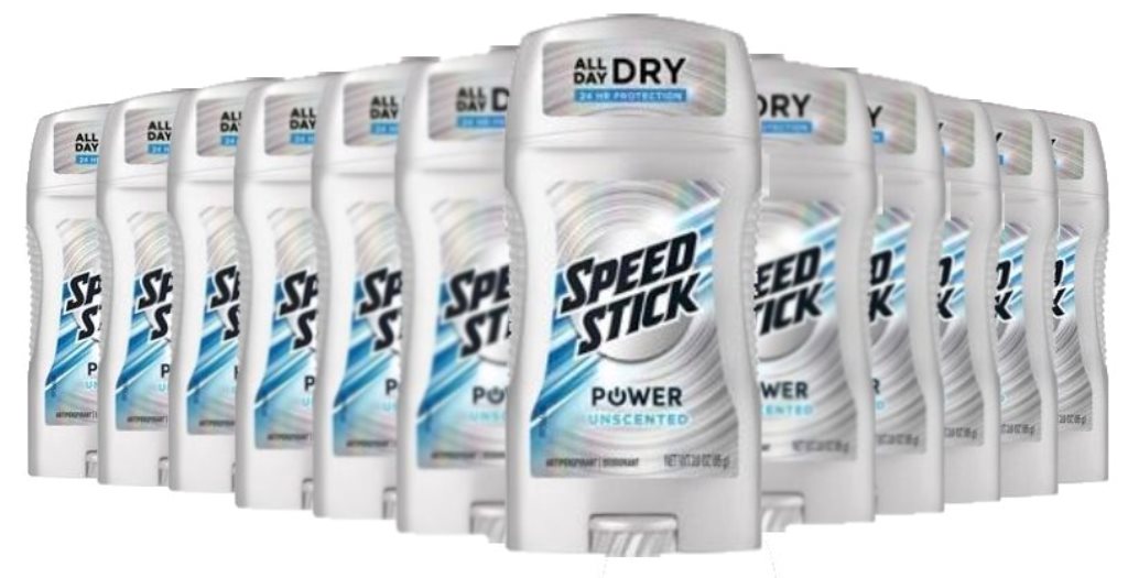 Speed Stick Antiperspirant Deodorant, Power Unscented - 3.0 oz - 12 Pack