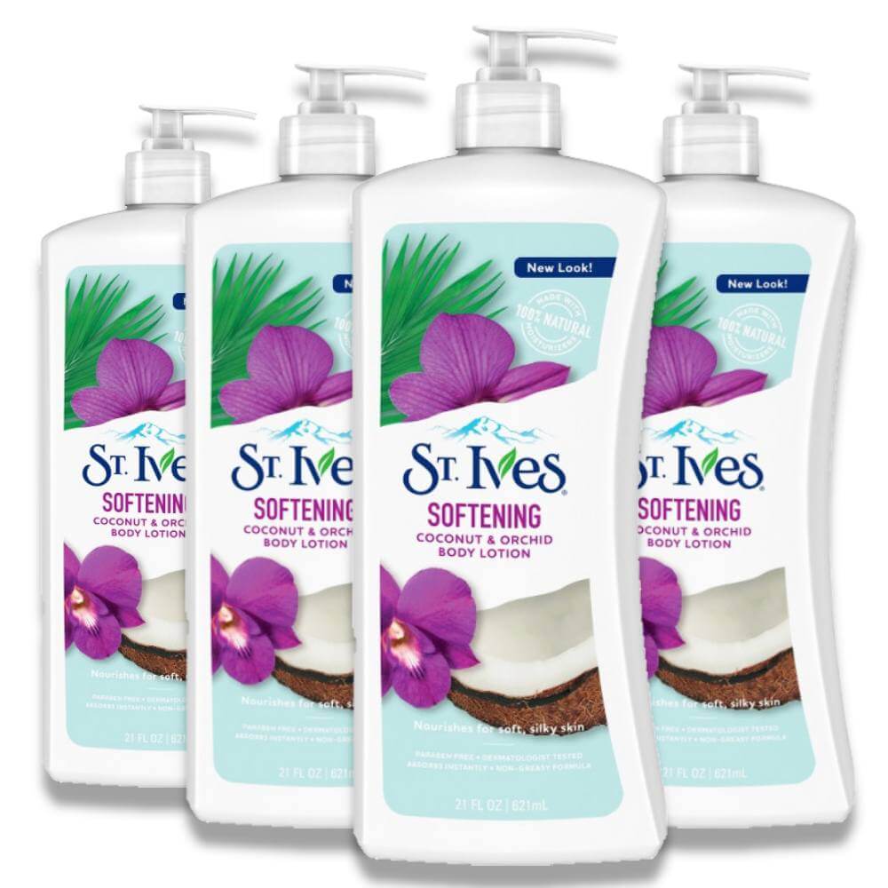 St. Ives - Softening Body Lotion Coconut & Orchid Extract - 21 Oz - 4 Pack
