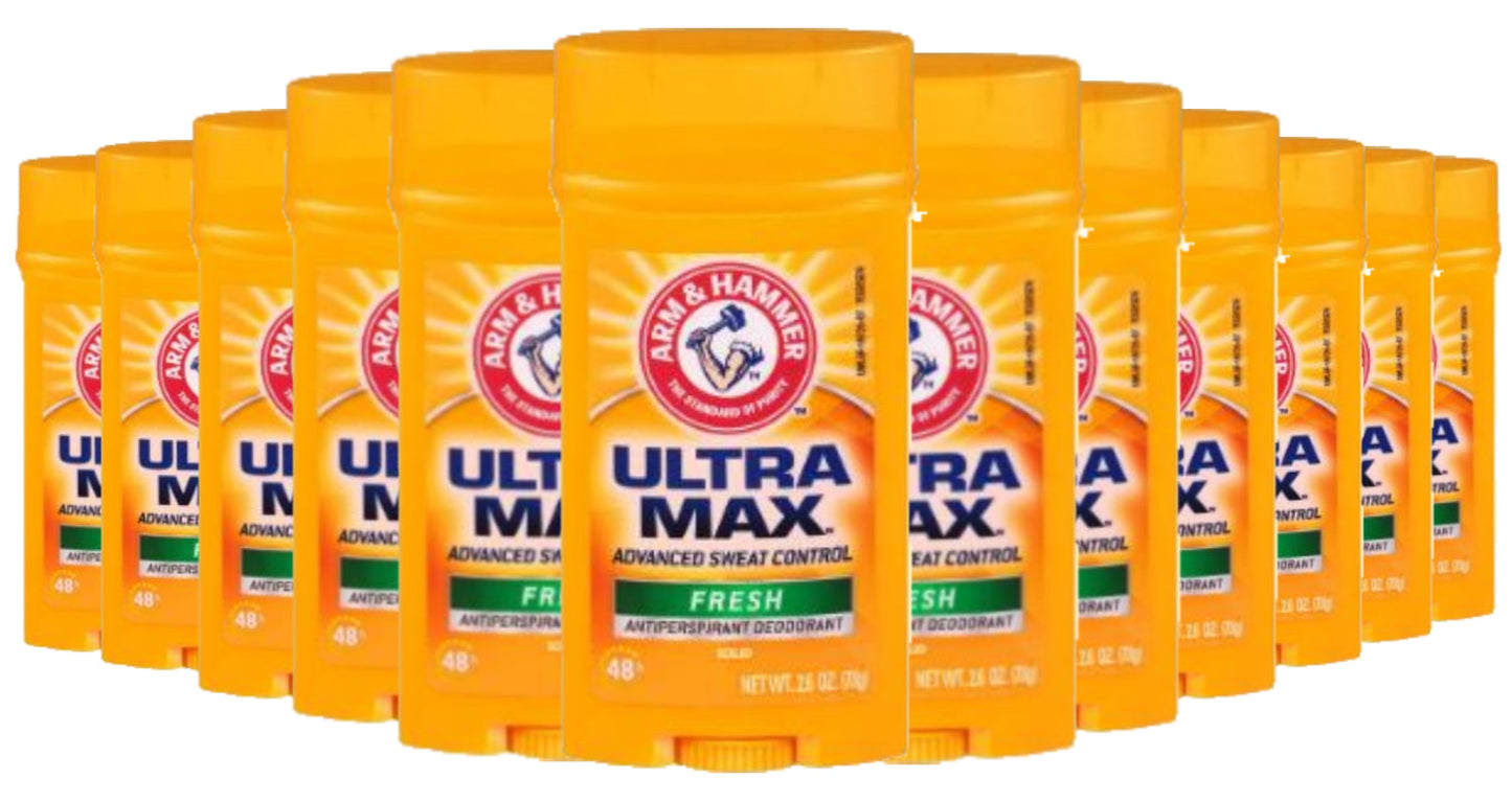 Arm & Hammer Deodorant UltraMax Solid Fresh, 2.6 oz - 12 Pack