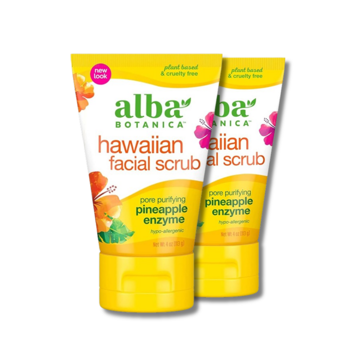 Alba Botanica Hawaiian Facial Scrub, Pore Purifying Pineapple Enzyme, 4 Oz - 2 Packs