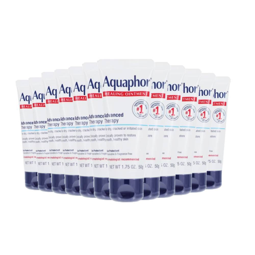Aquaphor Healing Ointment Advanced Therapy for Dry and Cracked Skin - 1.75oz- 12 Pack