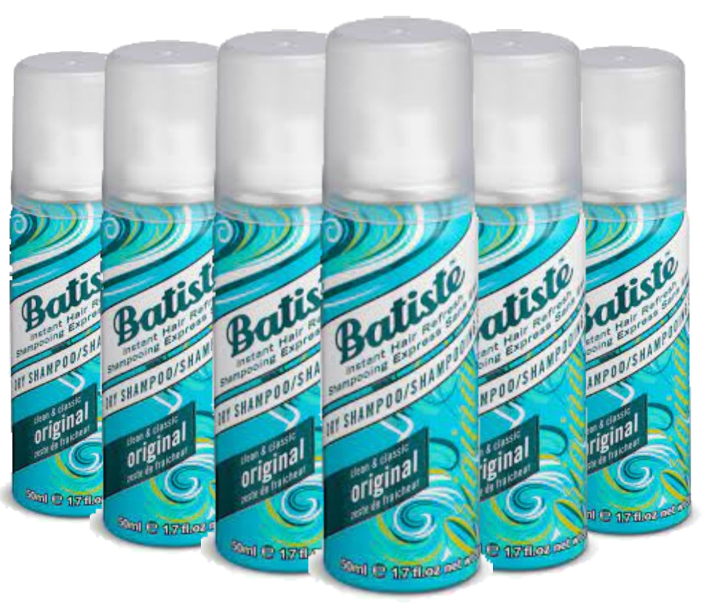 Batiste Dry Shampoo Original, 1.06 Oz ( 50ml ) - 6 Pack