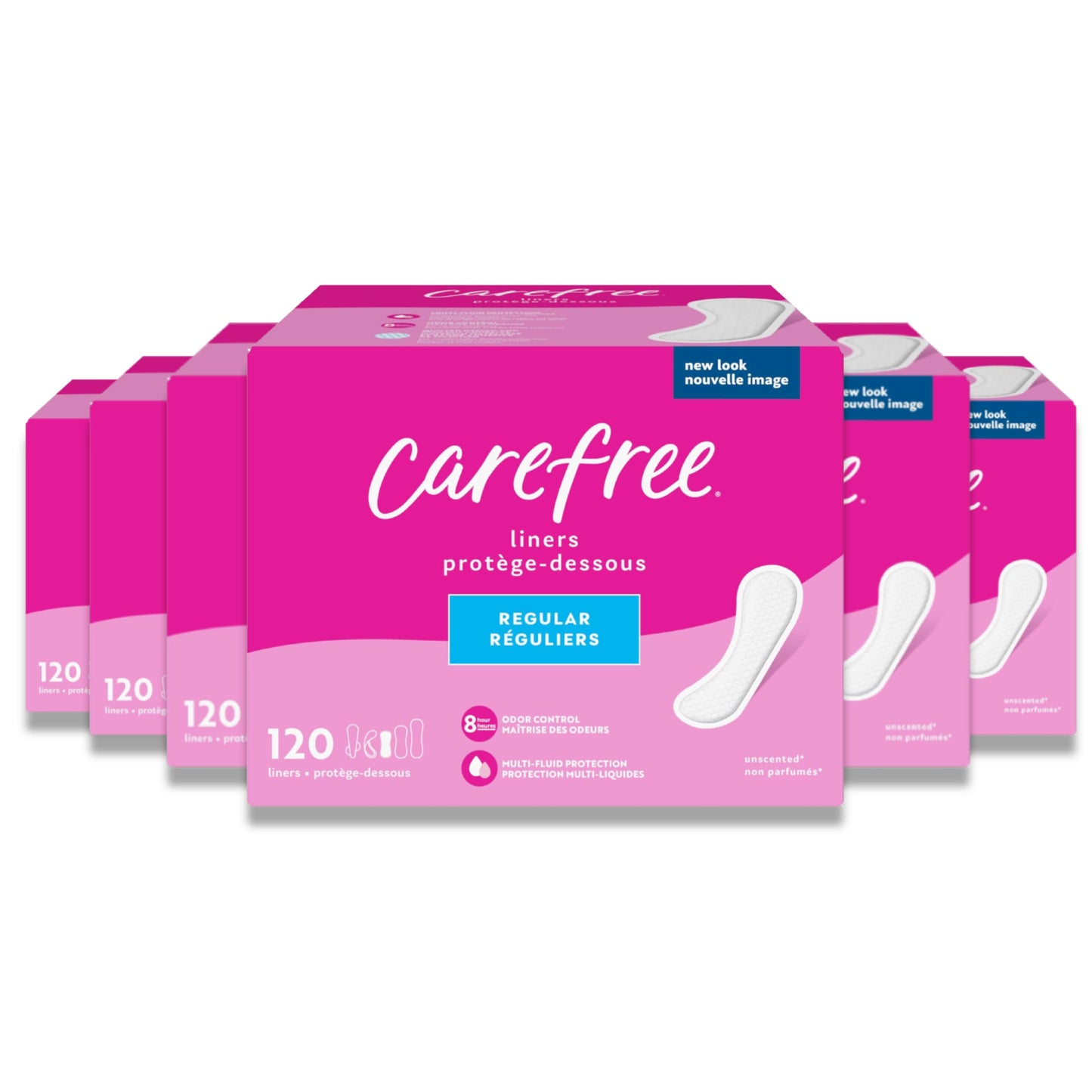 Carefree - Acti-Fresh Panty Liners, Soft and Flexible Feminine Care Protection, Regular - 120 Ct - 12 Pack