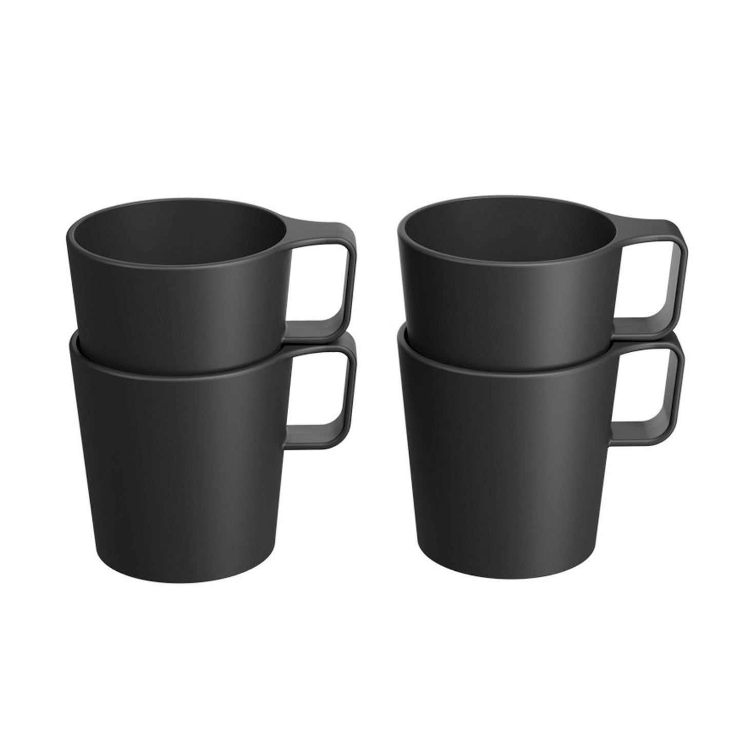COZA DESIGN Cocina Casual Plastic Mug Set, Black - 4.2 Oz - 4 Ct