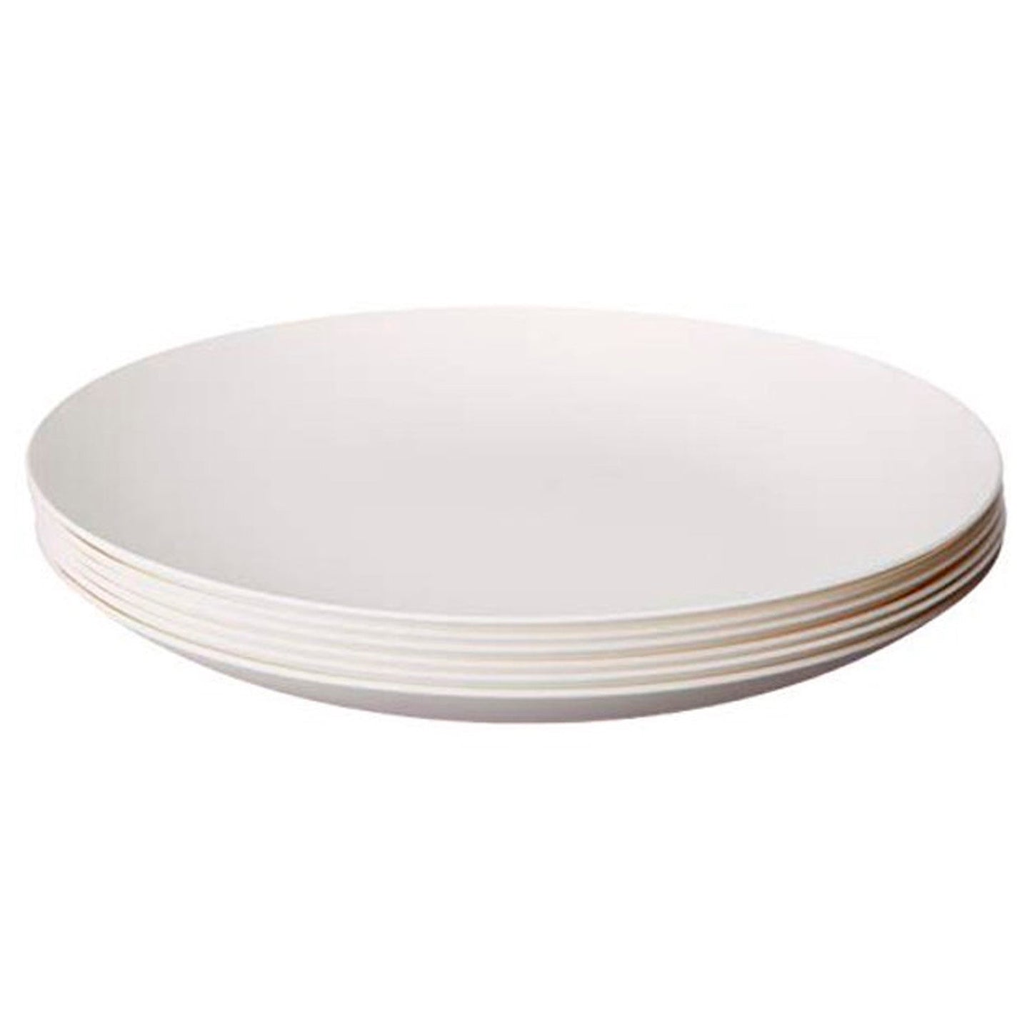 Coza Design Reusable Plastic Plate Set, BPA Free - White - 6 Ct