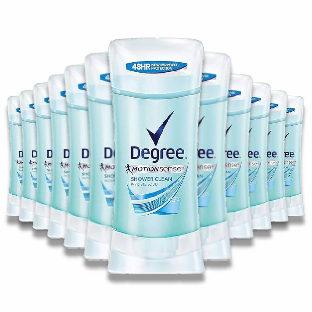 Degree - Women Antiperspirant Deodorant, Shower Clean, Stick - 2.6 Oz - 12 Pack