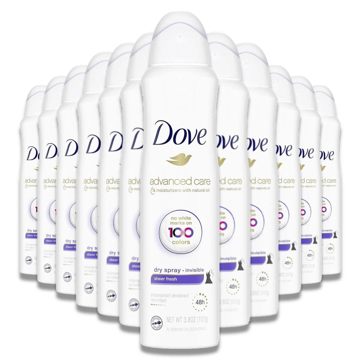 Dove - Advanced Care, Invisible Dry Spray Antiperspirant Deodorant, Fresh, for Women - 3.8 Oz - 12 Pack