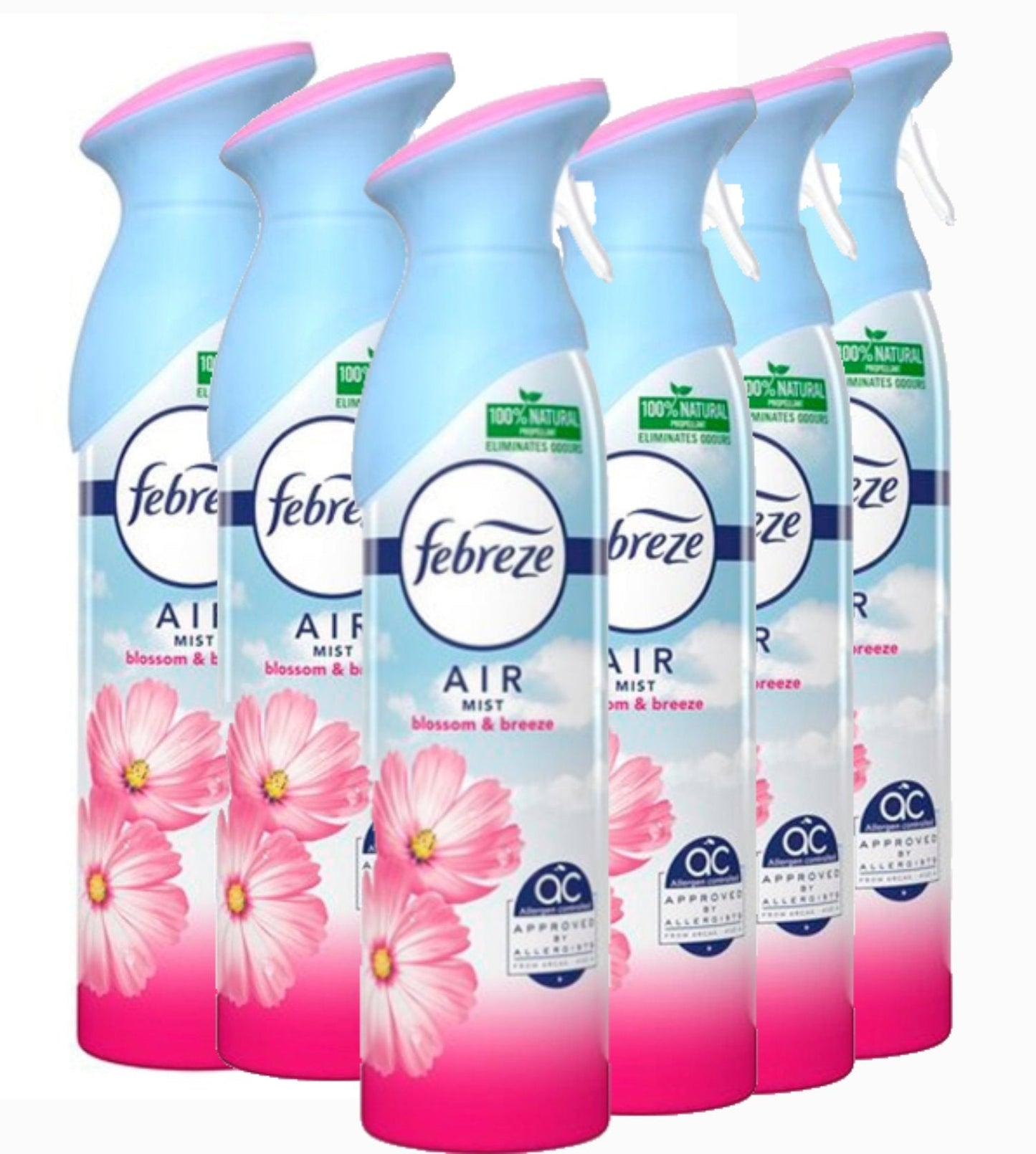 Febreze Air Mist Freshener Spray, Blossom & Breeze - 300 ml / 10.14 oz - 6 Pack