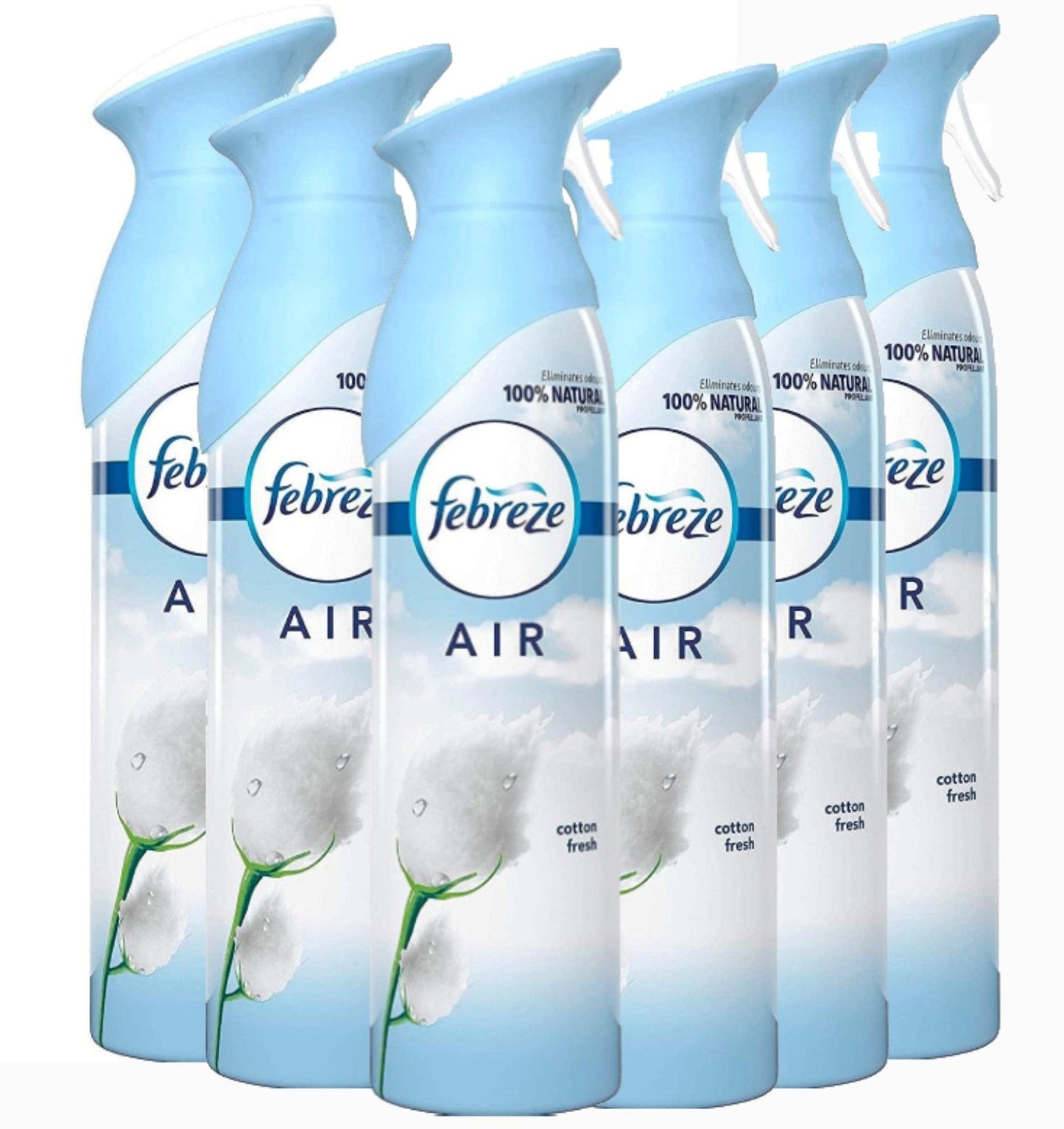 Febreze Air Mist Freshener Spray, Cotton Fresh - 300 ml / 10.14 oz - 6 Pack