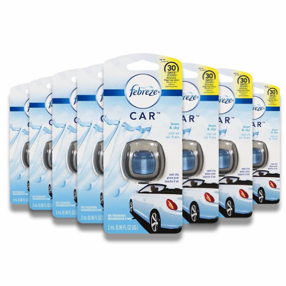 Febreze Car Freshener, Linen & Sky 8 Pack