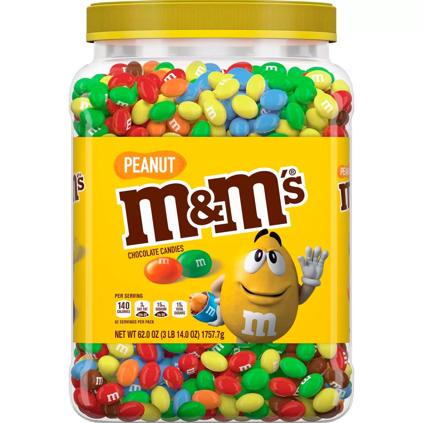 M&M's Peanut Chocolate Candy Jar - 62 Oz