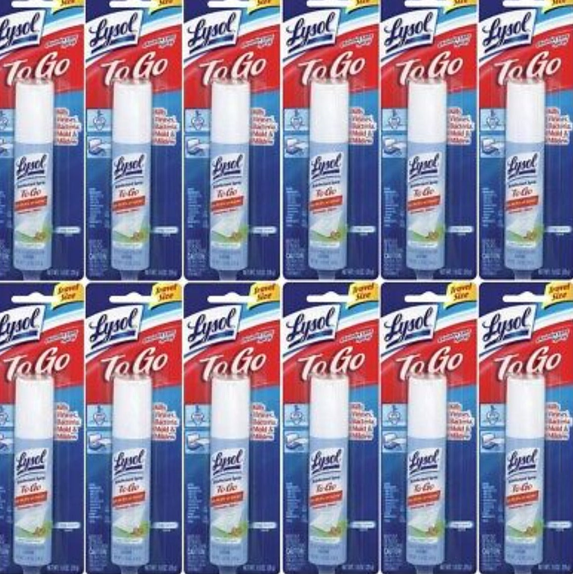 Lysol Disinfectant Spray To Go, Crisp Linen Scent - 1 oz ea - 12 Pack