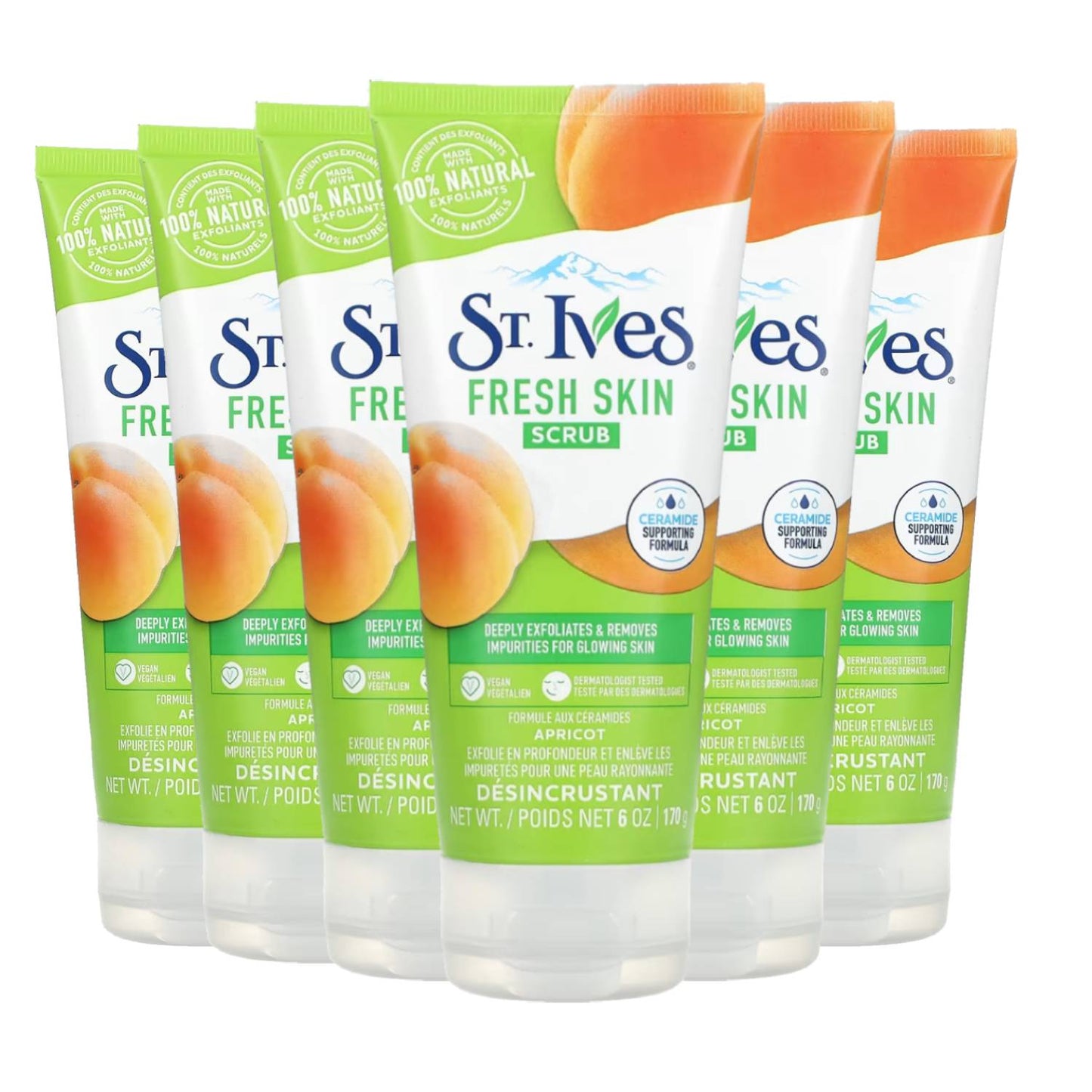 St. Ives Apricot Fresh Skin - Face Scrub - 6 Oz - 6 Pack