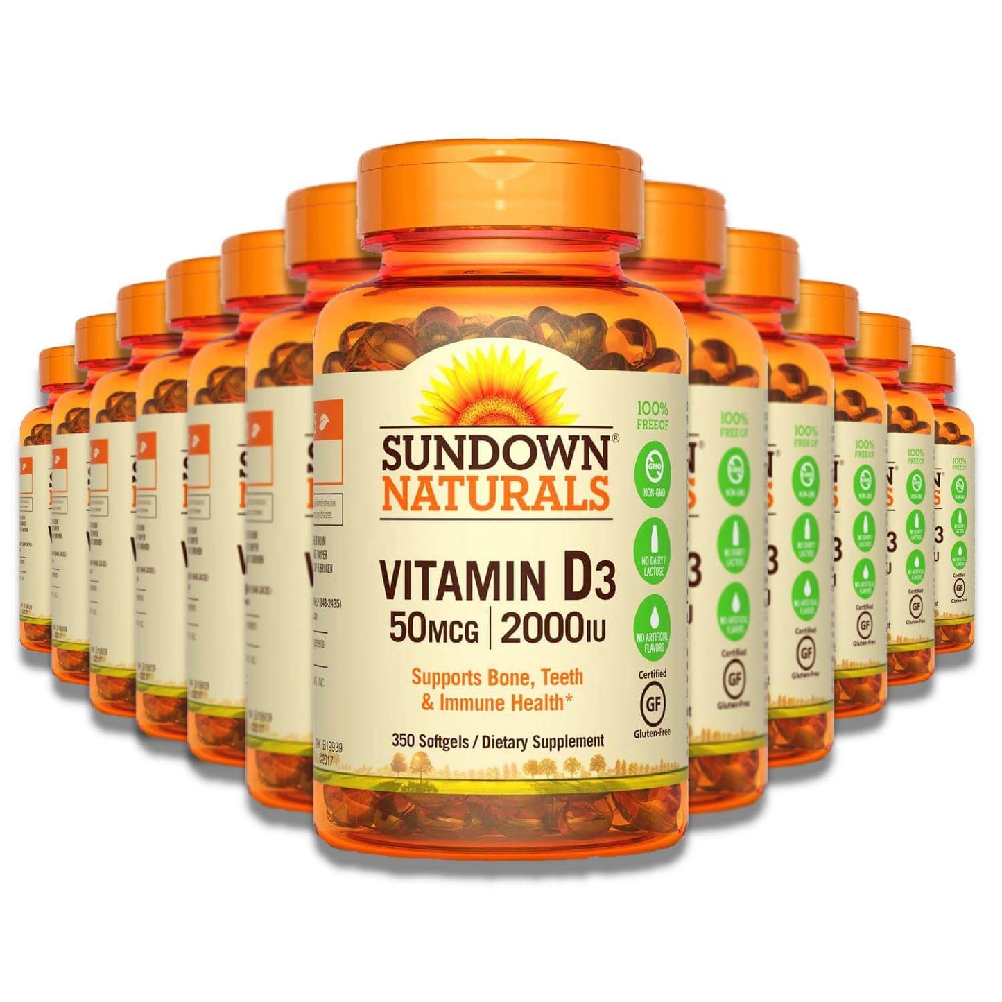 Sundown - Vitamin D3 2000 IU Soft Gels - 350 Softgels Each - 12 Pack