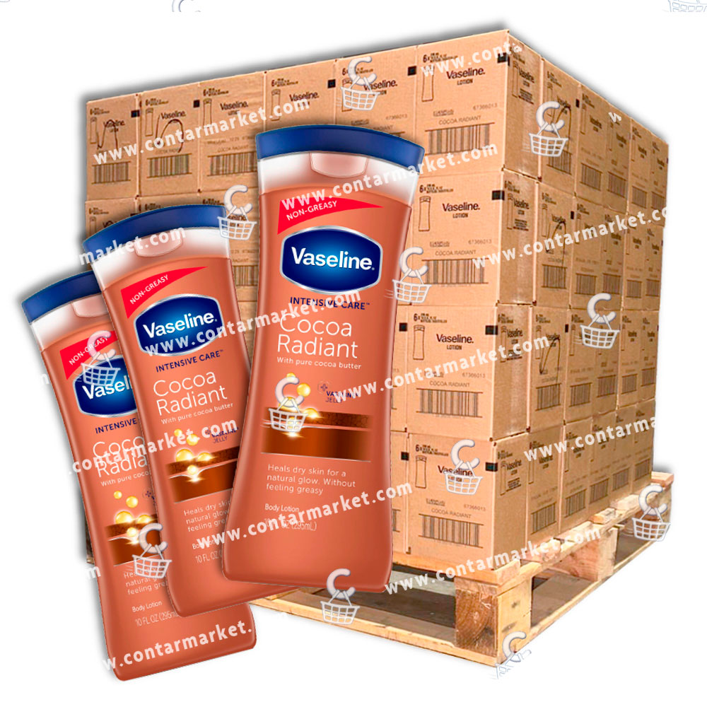 Vaseline Intensive Care Cocoa Radiant Lotion - 10 OZ - 120 boxes - 720 total ct - Pallet