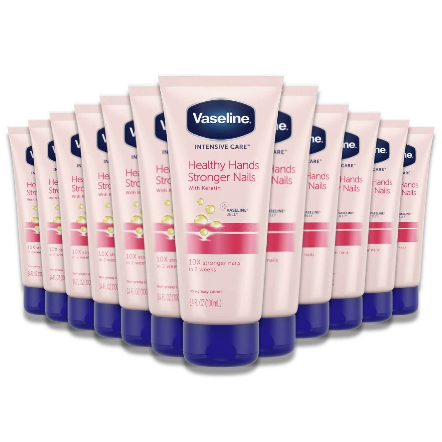 Vaseline - Intensive Care Hand Cream Healthy Hands & Stronger Nails - 3.4 Oz - 12 Pack