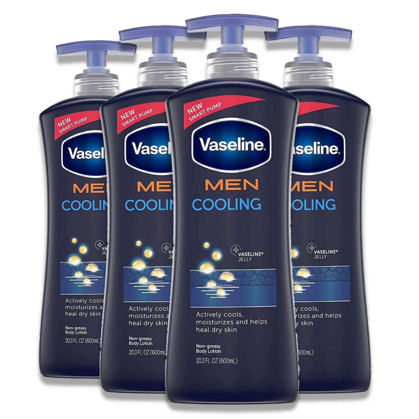 Vaseline - Men Healing Moisture Cooling Lotion - 20.3 Oz - 4 Pack