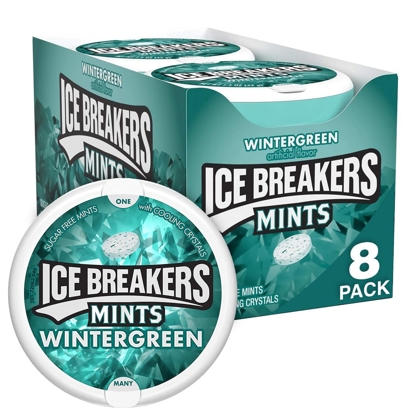 Ice Breakers Sugar Free Mints, Wintergreen - Pack of 8