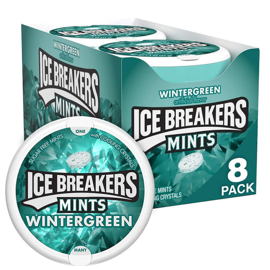 Ice Breakers Sugar Free Mints, Wintergreen - Pack of 8