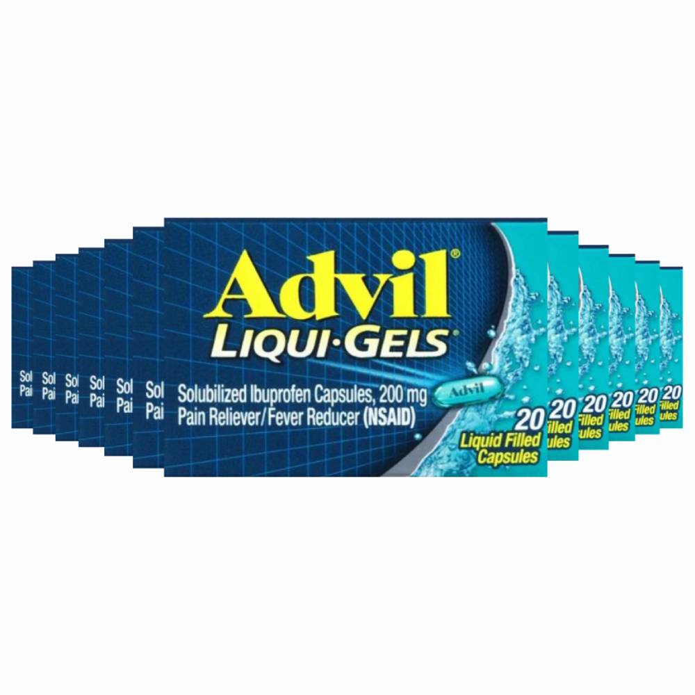 Advil Liqui-Gels Pain Reliever/Fever Reducer Liquid Filled Capsules - Ibuprofen - 20 ct - 12 Pack