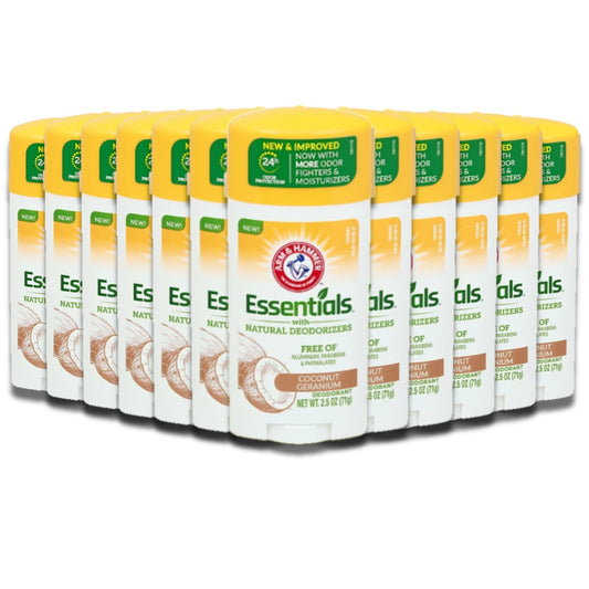 Arm & Hammer Essentials Natural Deodorant Coconut Geranium - 2.5 oz - 12 Pack
