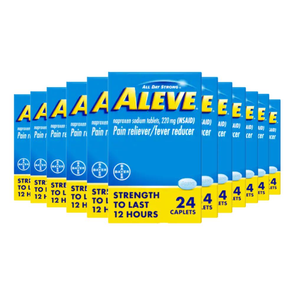 Aleve Naproxen Sodium Pain Reliever Caplets (NSAID) - 24ct - 12 Pack