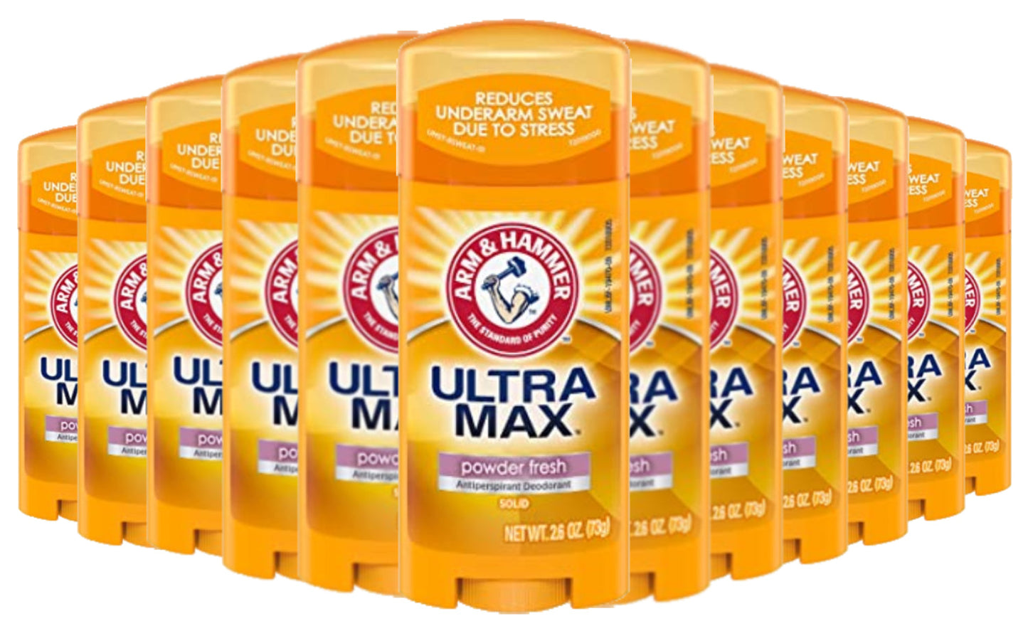 Arm & Hammer Deodorant UltraMax Solid Powder Fresh, 2.6 oz - 12 Pack