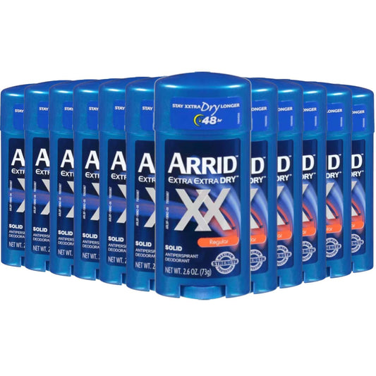 ARRID Extra Dry Wide Regular Solid Antiperspirant & Deodorant Stick 2.6 oz - 12 Pack