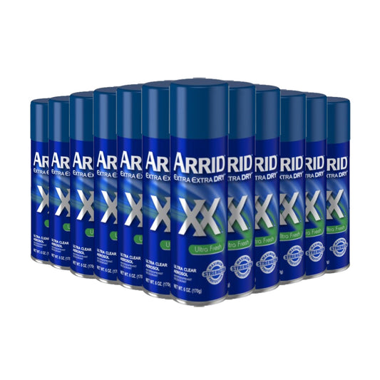 ARRID XX Ultra Clear Anti-Perspirant Deodorant Spray, Ultra Fresh 6 oz - 12 Pack