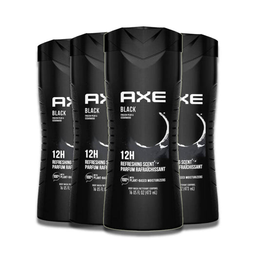 Axe Body Wash Black Frozen Pear & Cedarwood Scent - 16 fl oz- 4 Pack