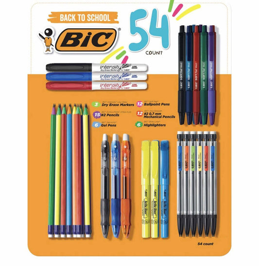 Bic - Pen, Pencil, Highlighter + Intensity Dry-Erase Marker, Variety Pack - 54 Ct each