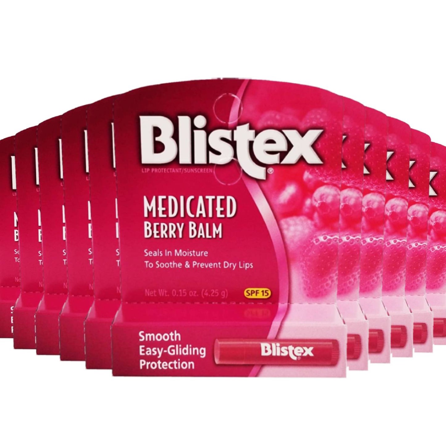 Blistex Medicated Lip Balm, SPF 15, Berry. 0.15 oz Tubes - 24 Pack