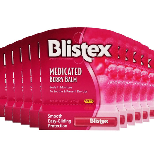 Blistex Medicated Lip Balm, SPF 15, Berry. 0.15 oz Tubes - 24 Pack