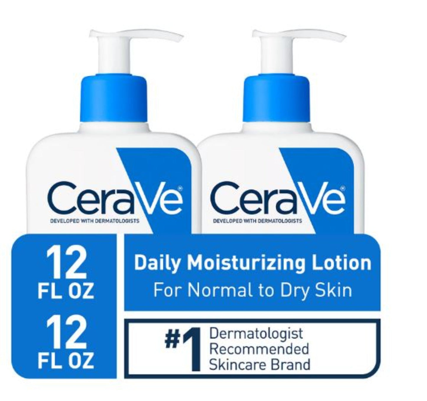 CeraVe Daily Moisturizing Lotion, Normal to Dry Skin - 12 fl. oz., 2 pk.