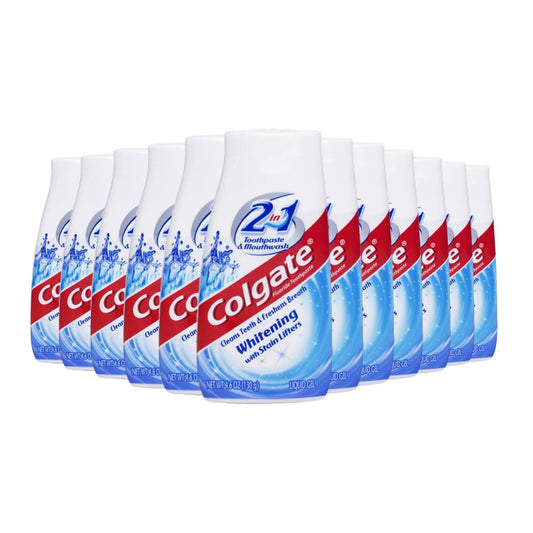 Colgate 2 in 1 Whitening Toothpaste Gel & Mouthwash W/ Stain Lifters 4.6 Oz - 12 pack