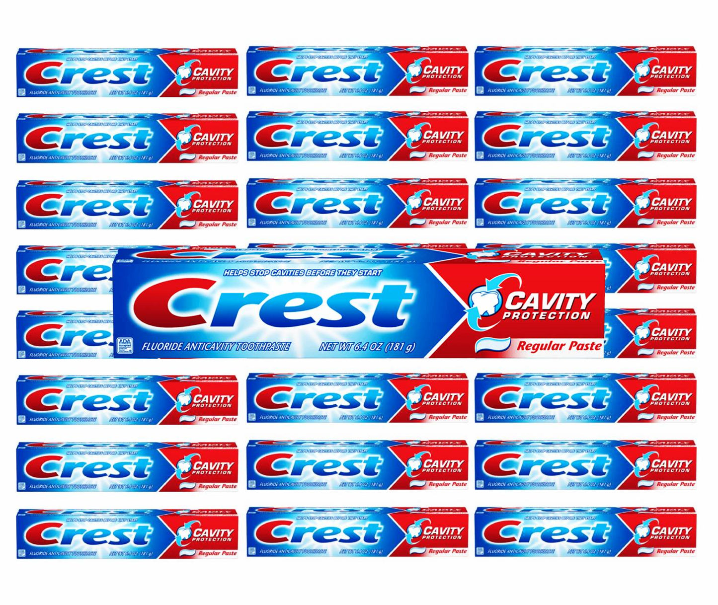Crest Fluoride Anticavity Toothpaste Cavity Protection, Regular Paste, 8.2 Oz - 24 Pack