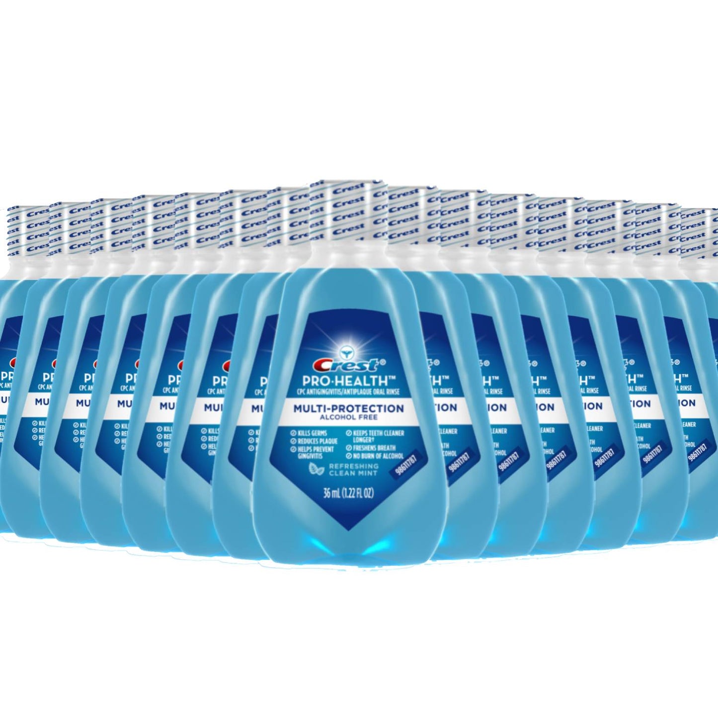 Crest Pro-Health Mouthwash, Alcohol Free, Multi-Protection Clean Mint, 1.2 Fl oz ea - 48 Pack